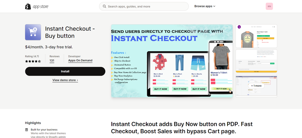Instant Checkout - Buy button