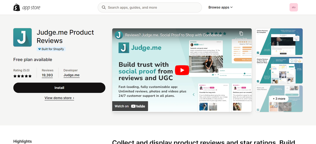 Social Proof App - Judge.me Product Reviews