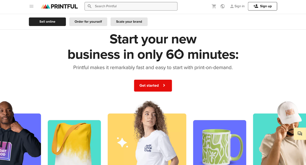 Printful is a custom print-on-demand and dropshipping website.