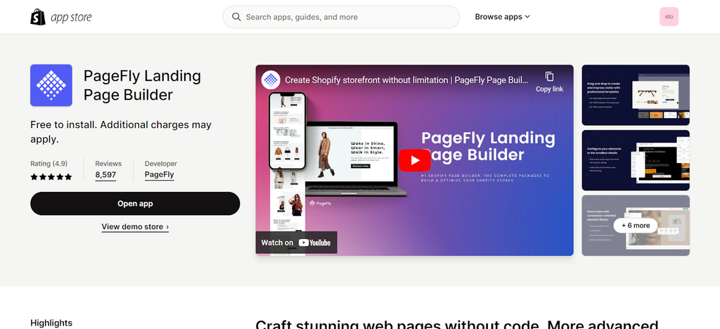 Web Design App- PageFly Landing Page Builder