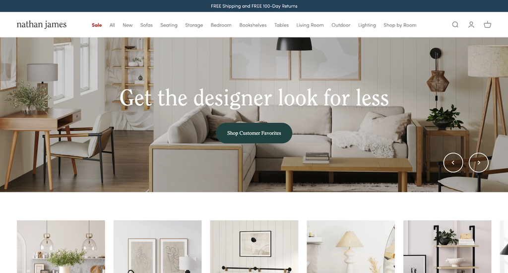 Nathan James is a Shopify Audiences app and is a minimalistic furniture brand.