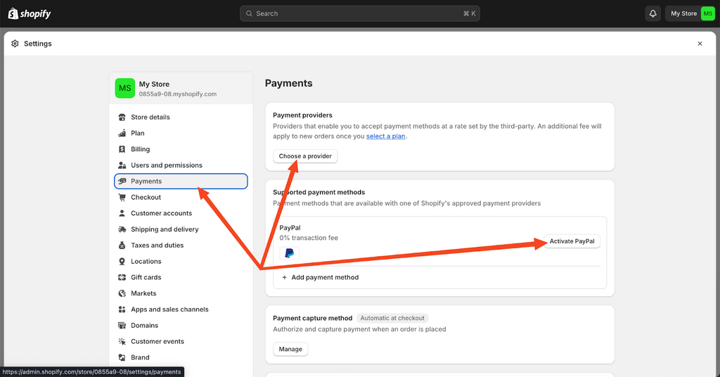 Set up Shopify payments