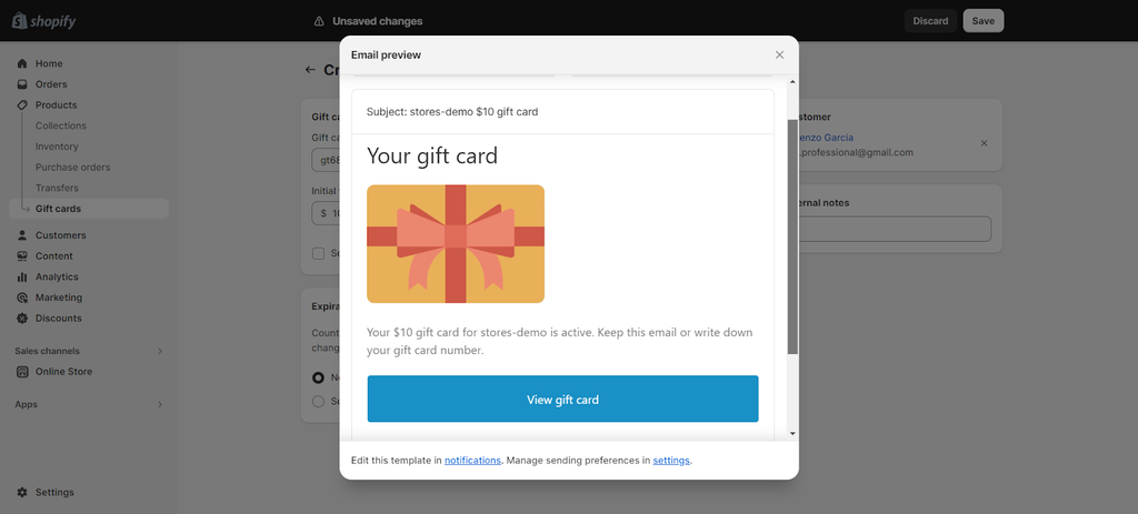 Creating gift cards for customers: image 4