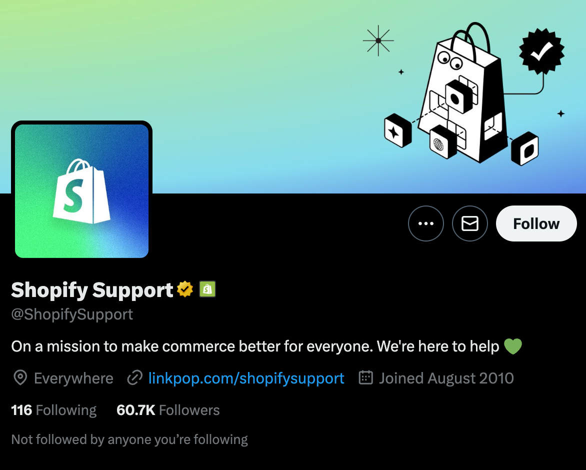 support shopify twitter