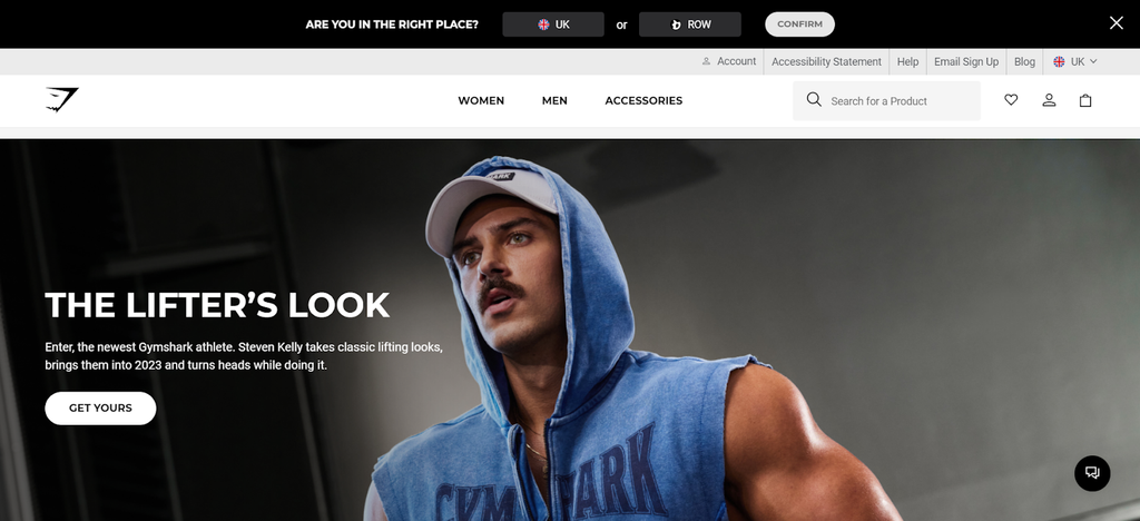 Shopify Plus multiple stores: Gymshark's domain for UK customers