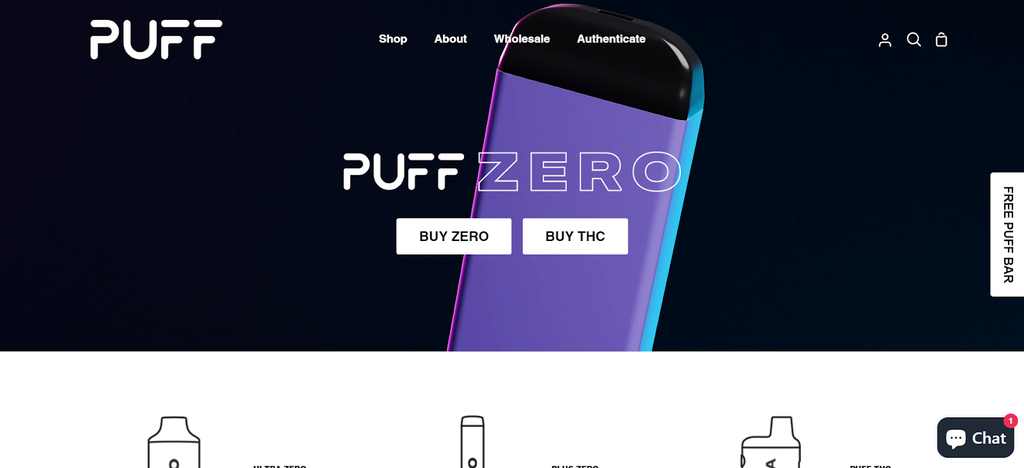 Shopify multiple storefronts example: Puff Bar