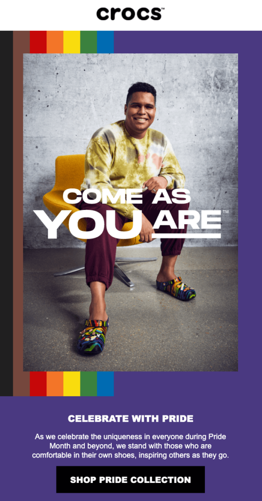 Crocs Pride Month Email