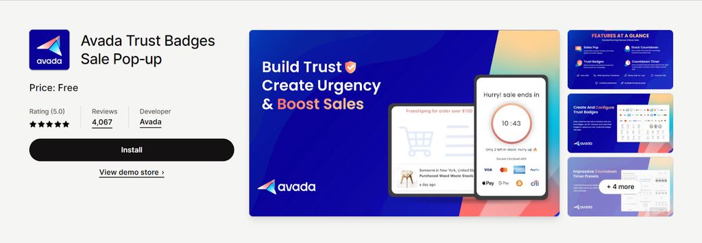 Avada Trust Badges Sale Pop-up: Customer Sense Of Security