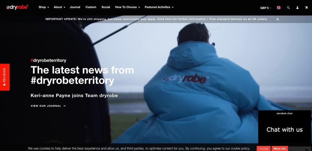 Dryrobe home page