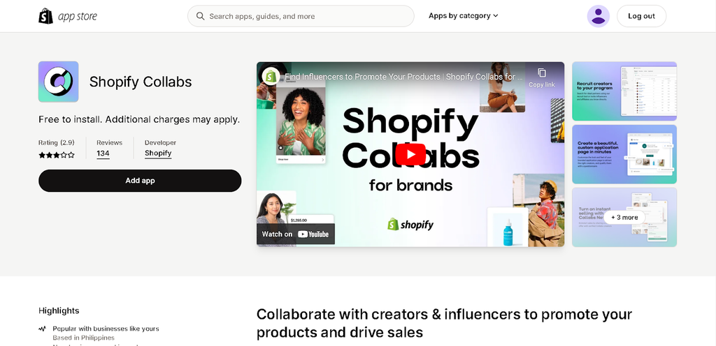 Shopify app store