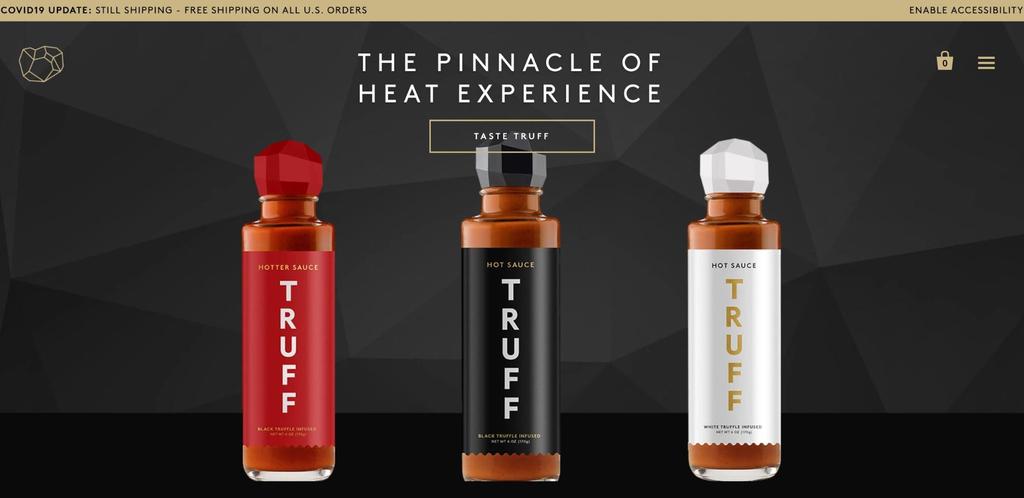 Truff Hot Sauce home page