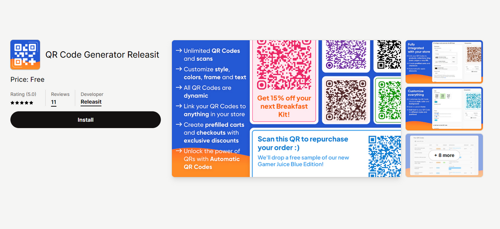 QR Code Generator Releasit - create beautiful qr codes