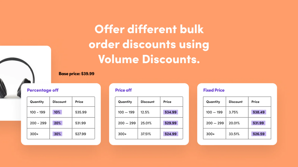 Screenshot of Wholesale pricing discount app features
