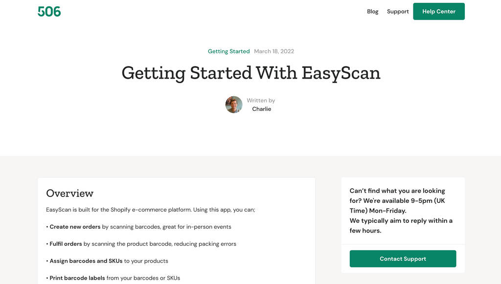 Getting started with easy scan