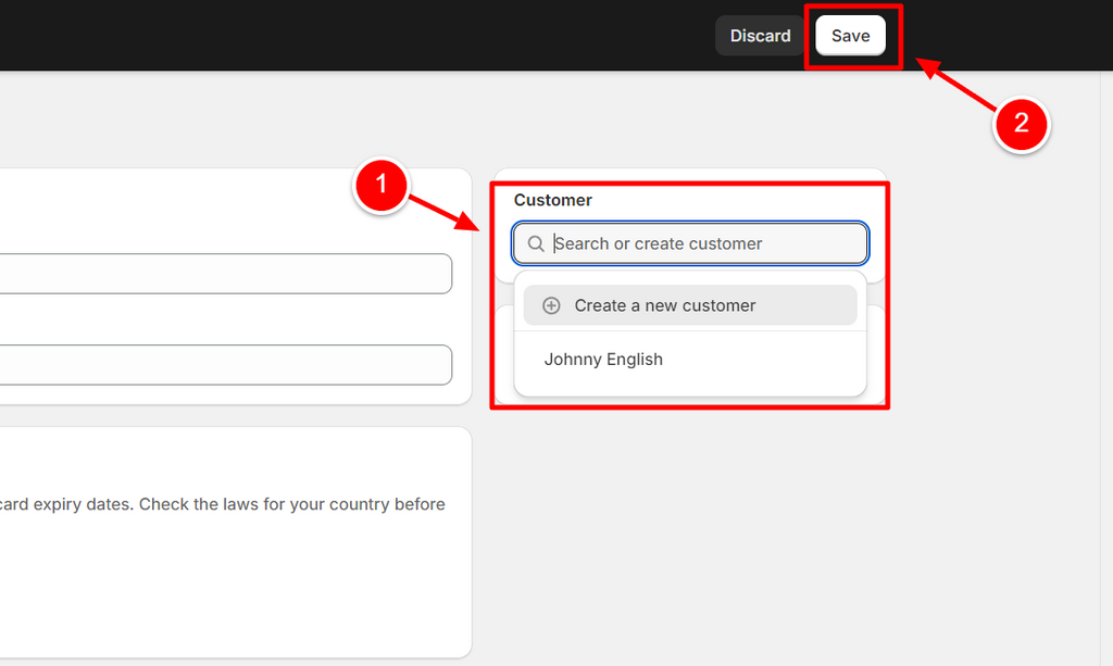 Select the customer name and click Save