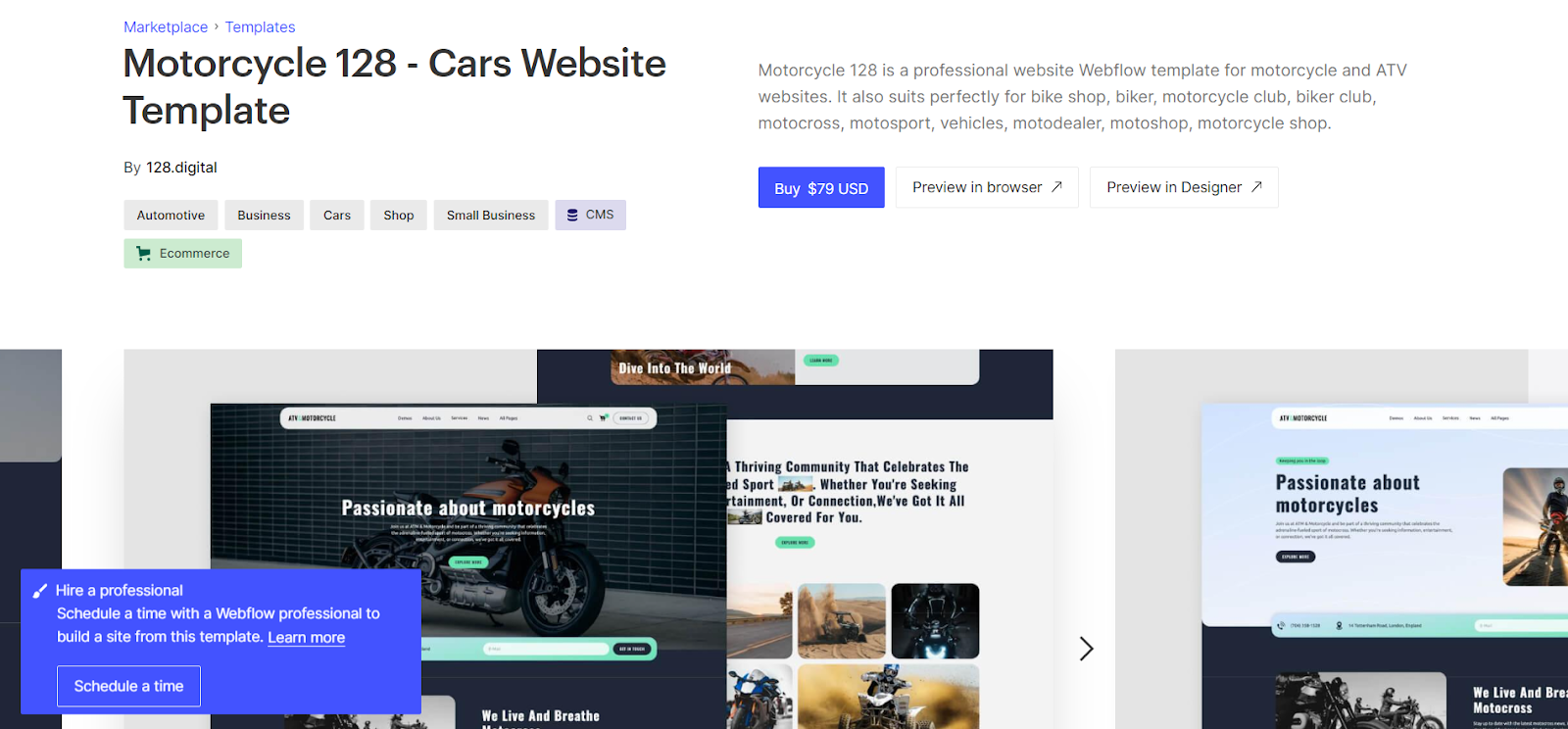 Motorcycle 128 - Cars Website Template