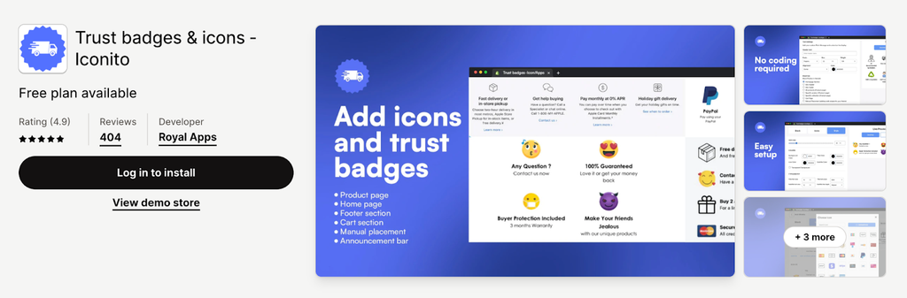 New App Integrations Trust badges & icons - Iconito