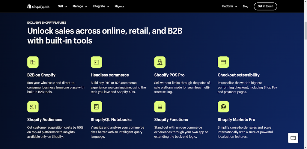 Shopify Plus features for ecommerce business