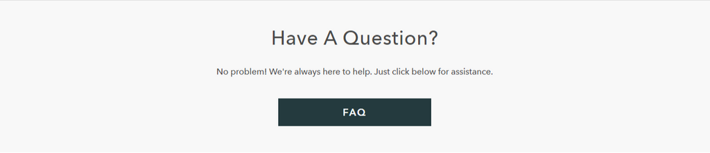 A button the redirects to the Frequently Asked Question to Thursday Boots