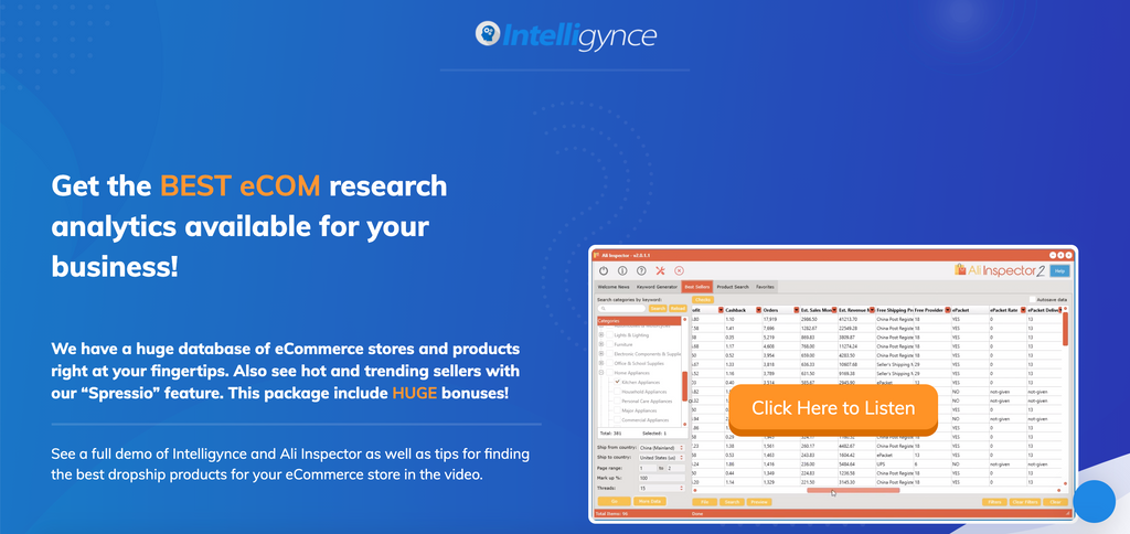 Best Dropshipping Product Research Tool : Intelligynce