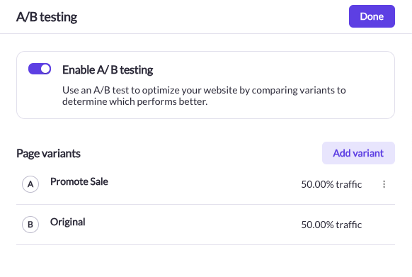 Shogun AB Testing