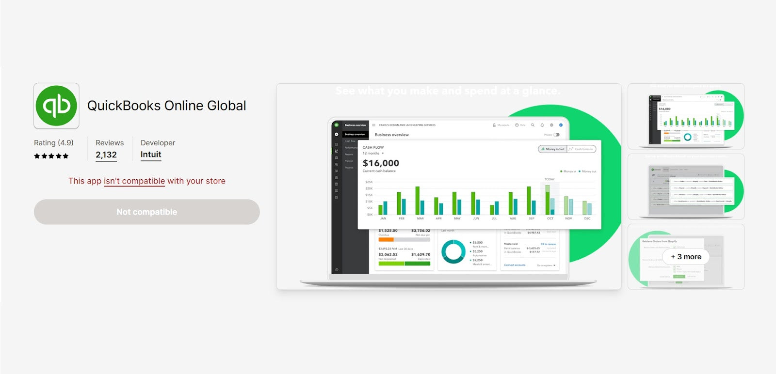 QuickBooks Online Global -- app store page