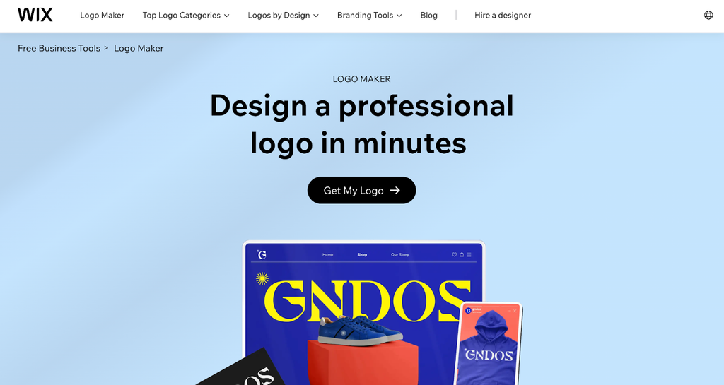 Wix Logo Maker homepage