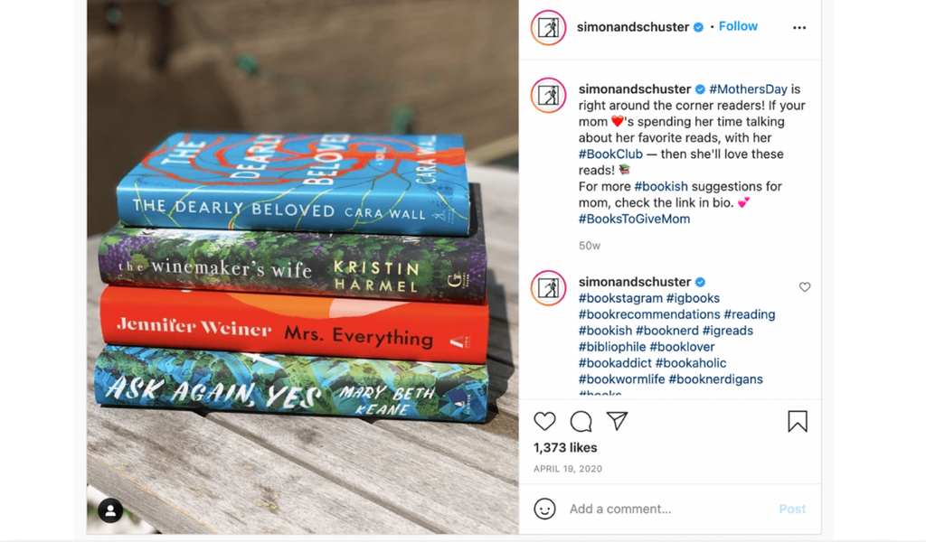 Social media campaign for Mother’s Day by Simon and Schuster