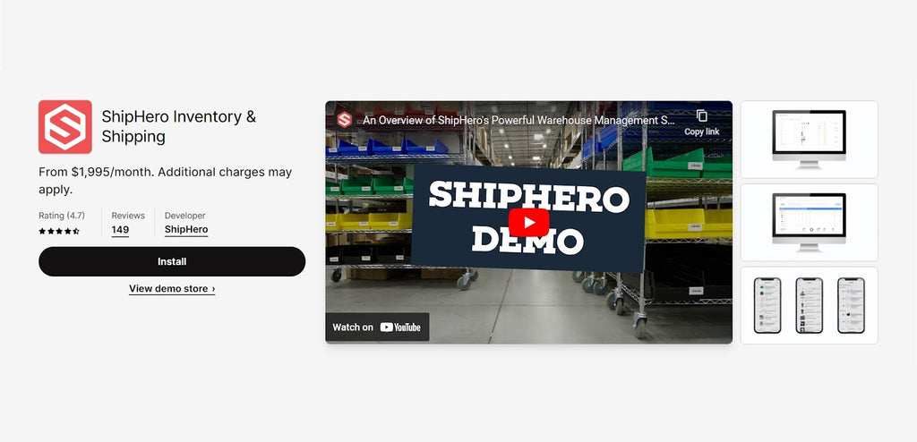 ShipHero Inventory & Shipping -- app store page