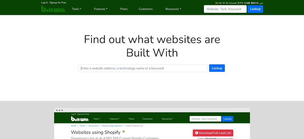Use BuiltWith to find website examples - image 1