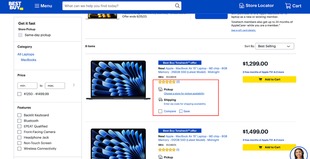 Bestbuy product page