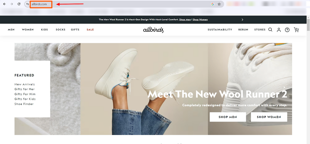 Allbirds has a retail store fore brand new shoes...