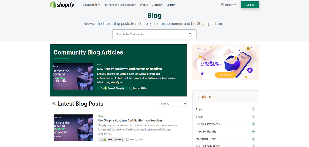 You can also find blogs written by the Shopify staff