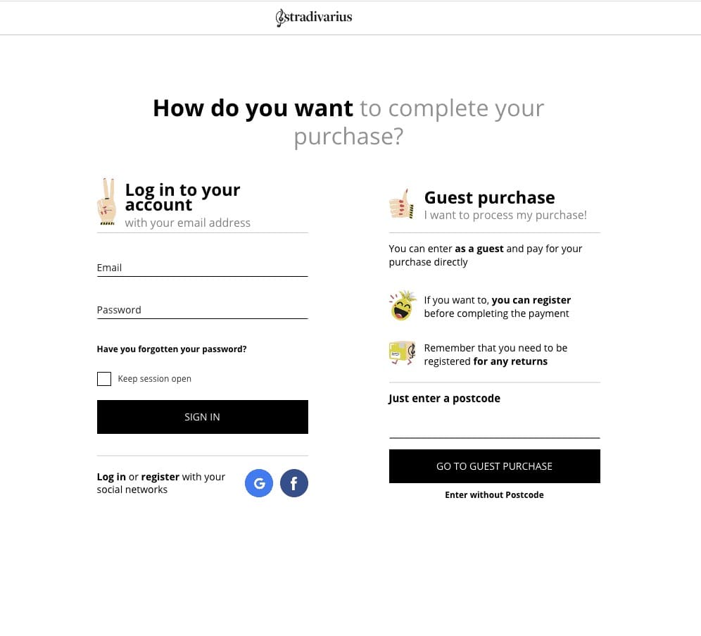 Guest Checkout and Member Checkout Options