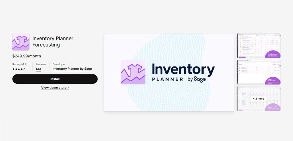 Inventory Planner Forecasting - app store page