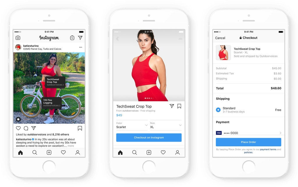 Instagram Shopping in-app Checkout