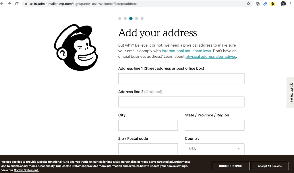 MailChimp サインアップ