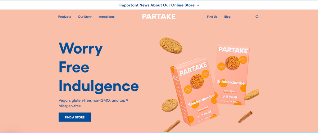 Partake Foods website