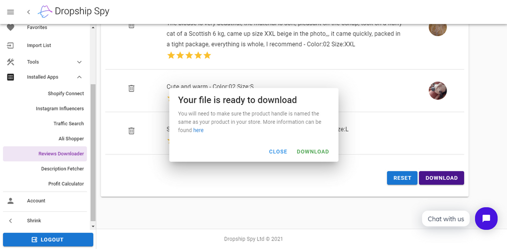 Reviews Downloader