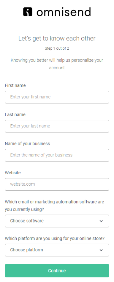 omnisend sign up form