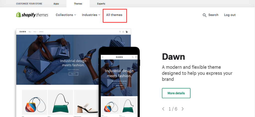 Shopify all themes option