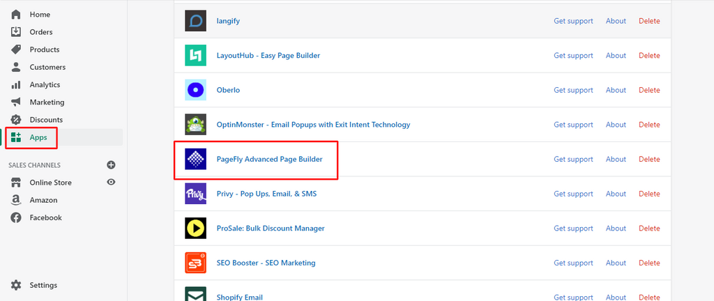 Open the PageFly Advanced Web Page Builder App