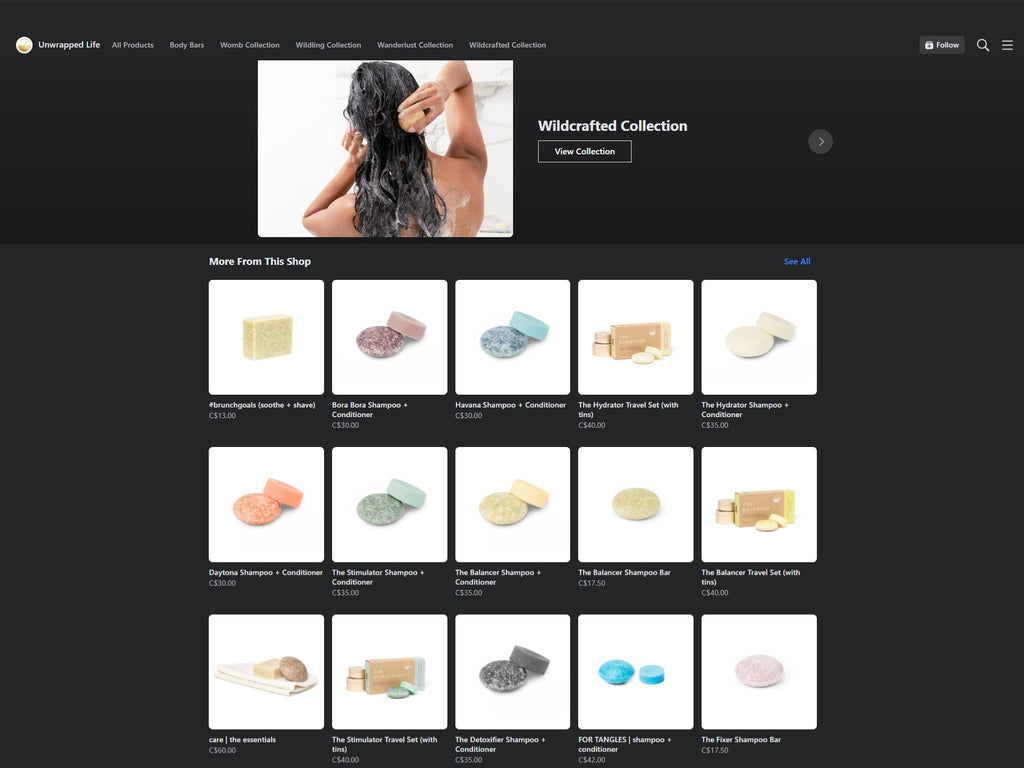 Unwrapped Life Shopify facebook store examples