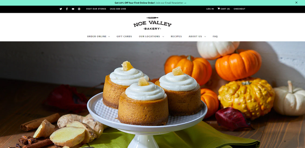 Homepage screenshot of Noe Valley online store