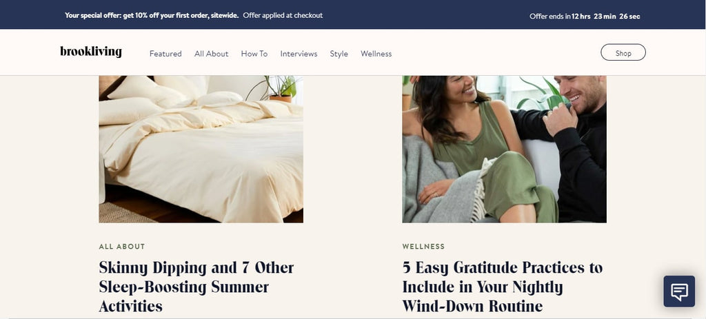 Brooklinen’s Blog Design