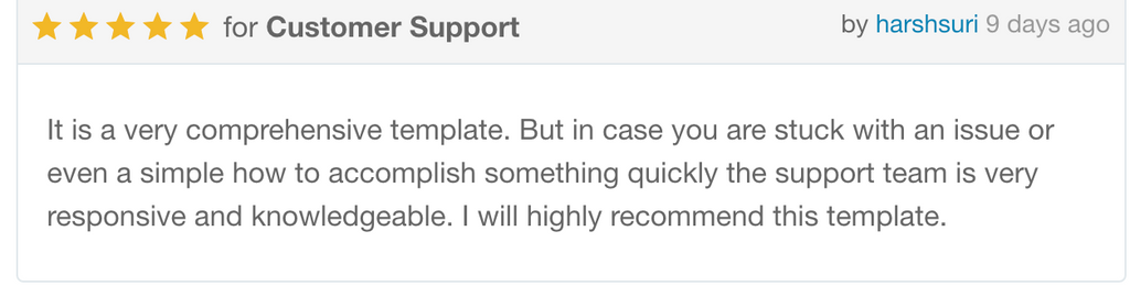 Review for customer support