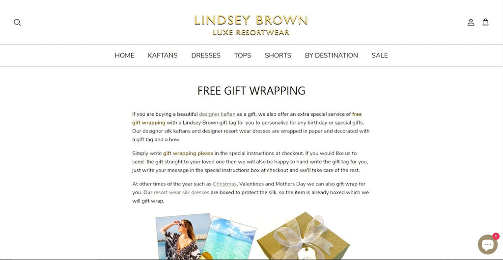 Lindsey Brown free gift wrapping