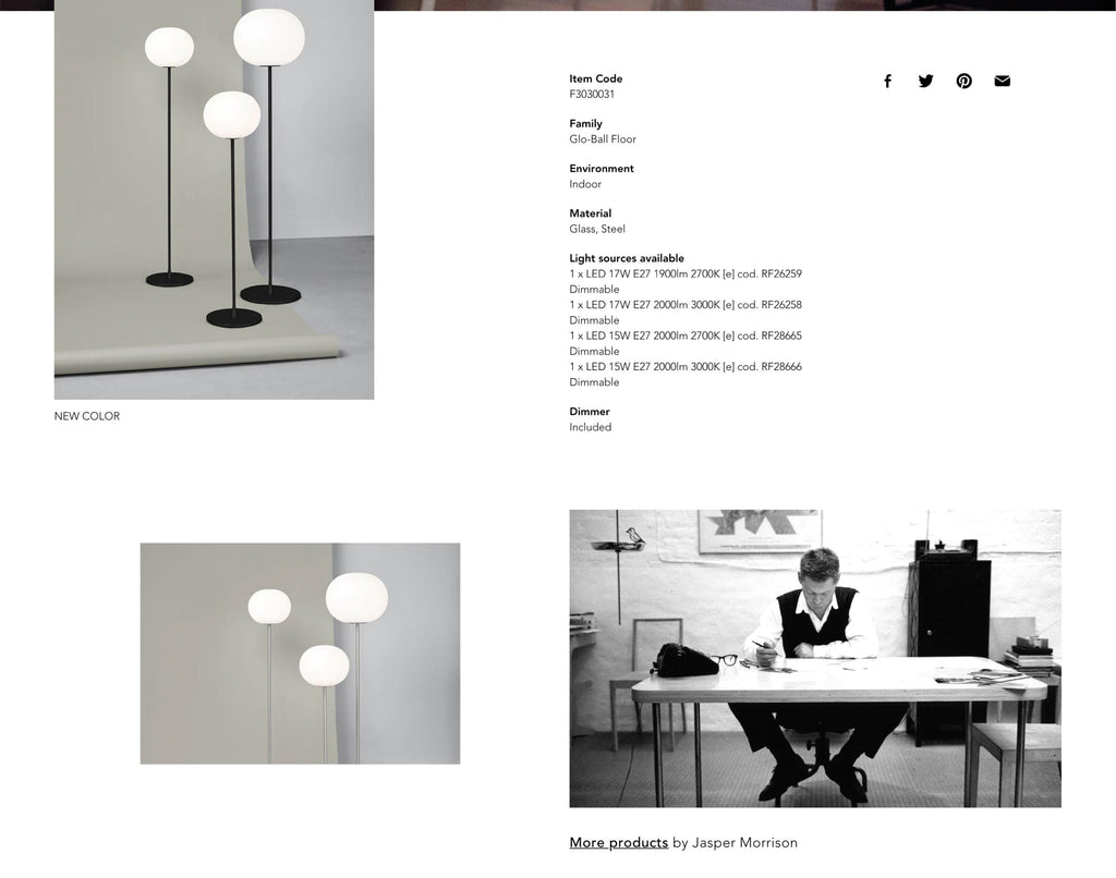 Flos product page design