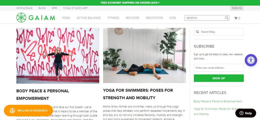 Gaiam’s Blog Design