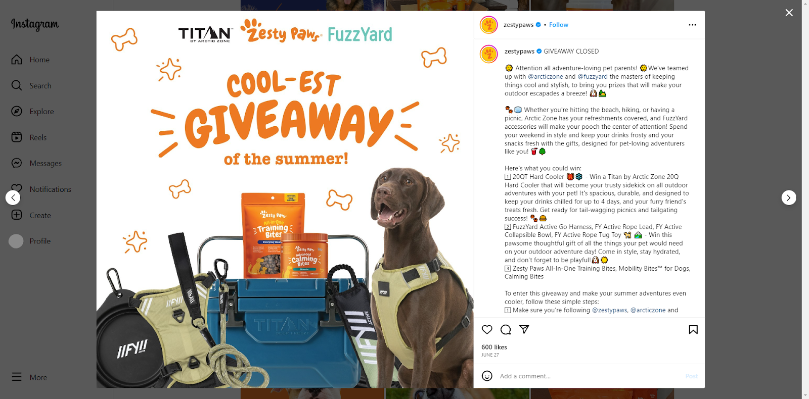 national pet week giveaway example from Zesty Paws. Idea for World Animal Day giveaway